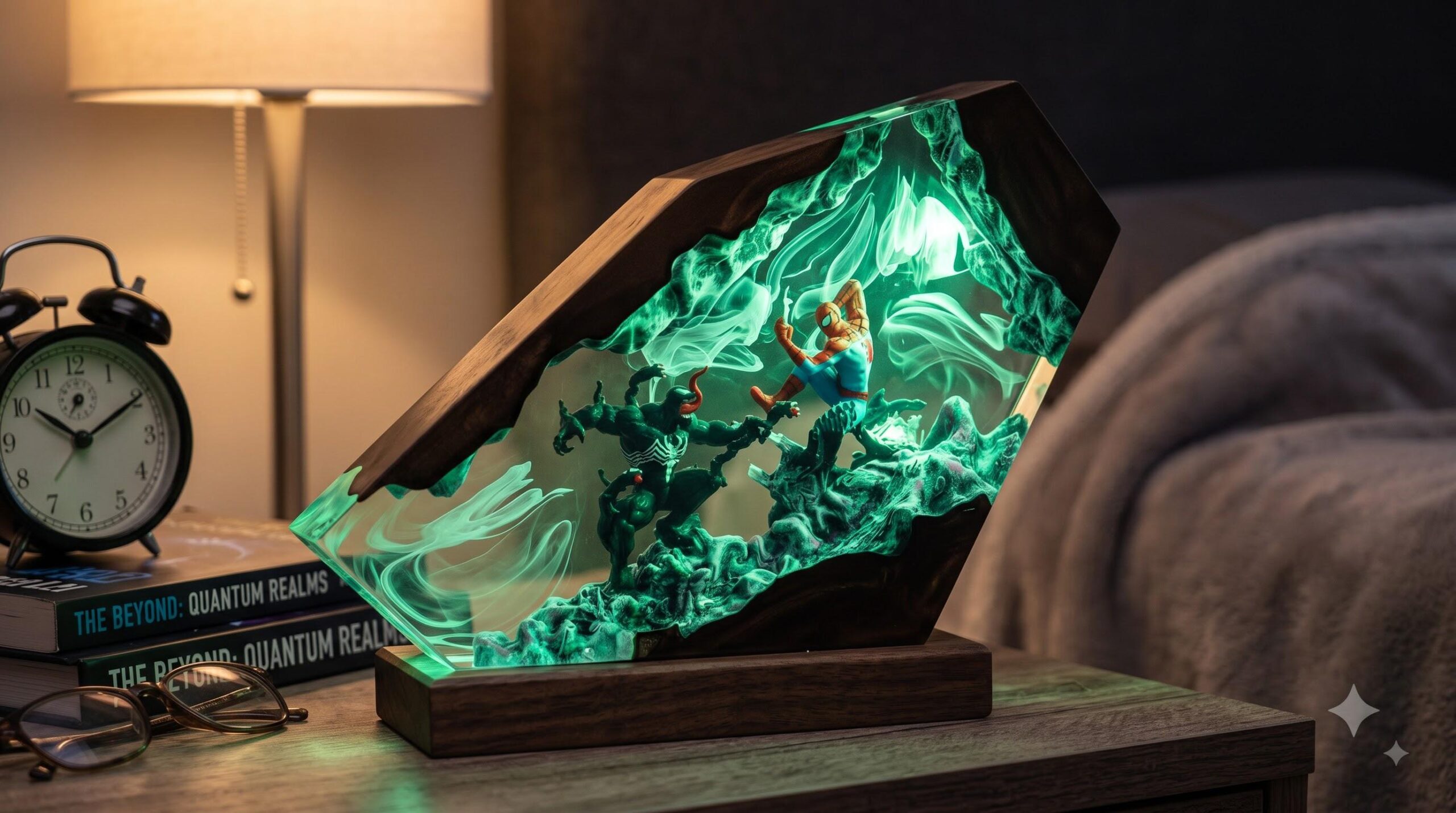 Custom Superhero Resin Lamp Symbiote Night Light Handmade Epoxy Desk Lamp Gamer Room Decor Unique Gift For Himchristmas Gifts-3