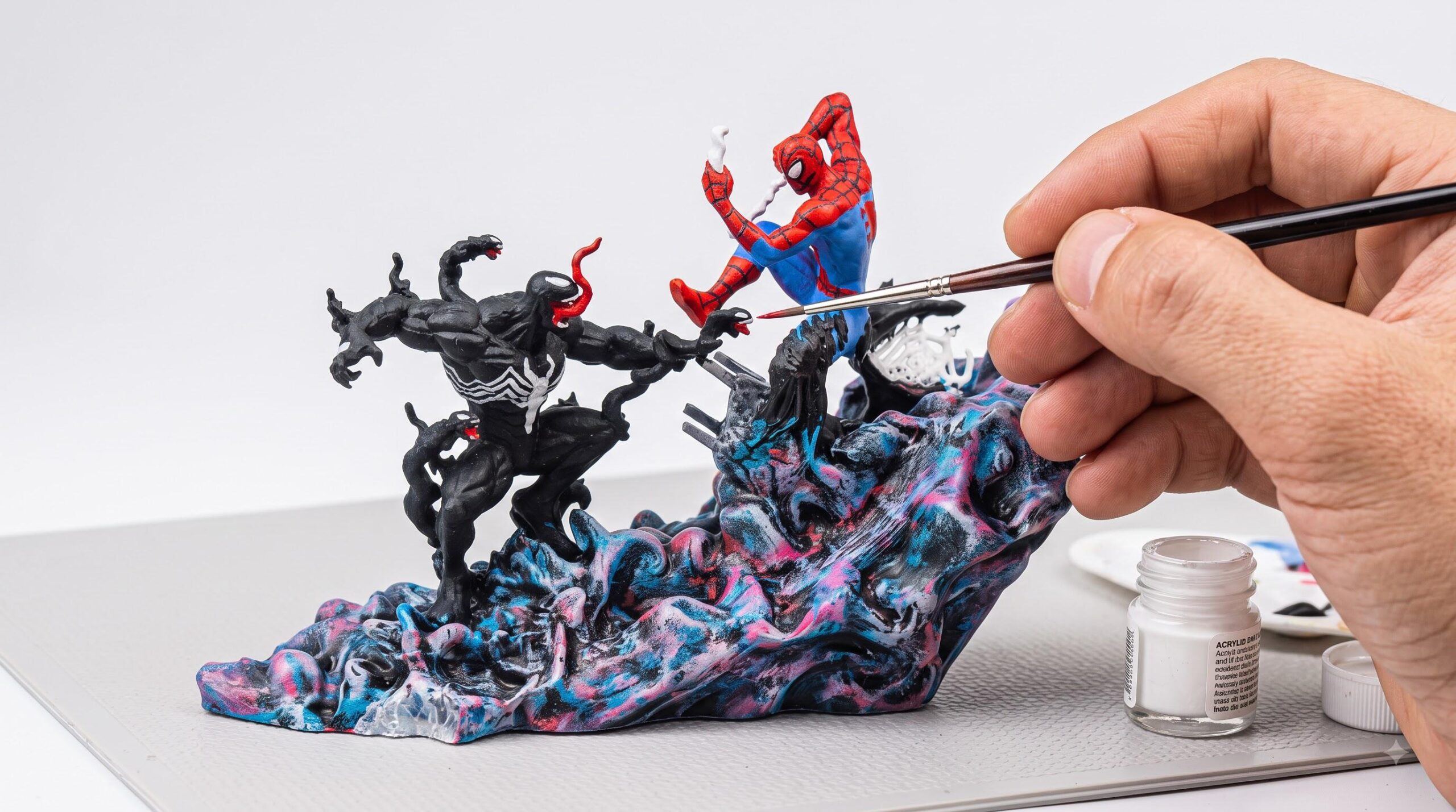 Custom Superhero Resin Lamp Symbiote Night Light Handmade Epoxy Desk Lamp Gamer Room Decor Unique Gift For Himchristmas Gifts-5