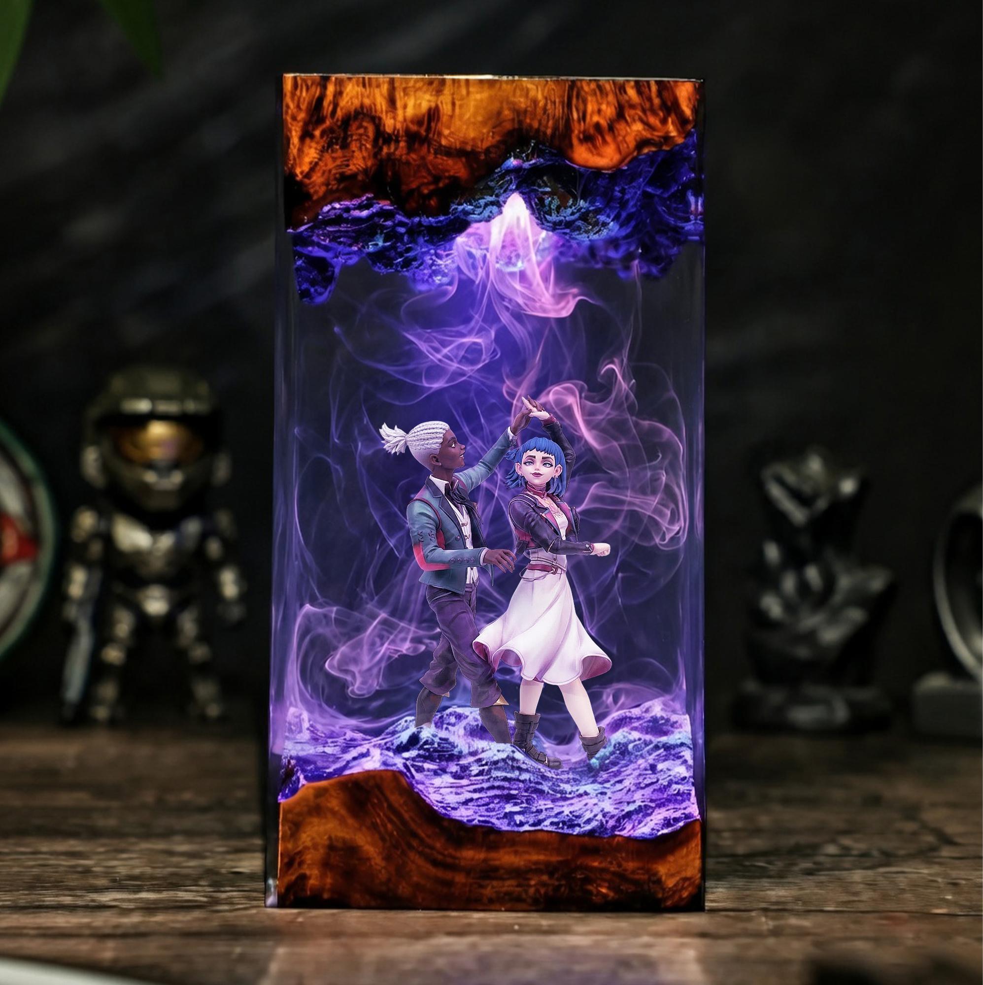 Ekko Jinx Resin Lamp Arcane Diorama Night Light League Of Legends Epoxy Lamp Gaming Decor Gamer Gift Handmade Collectible Art-6