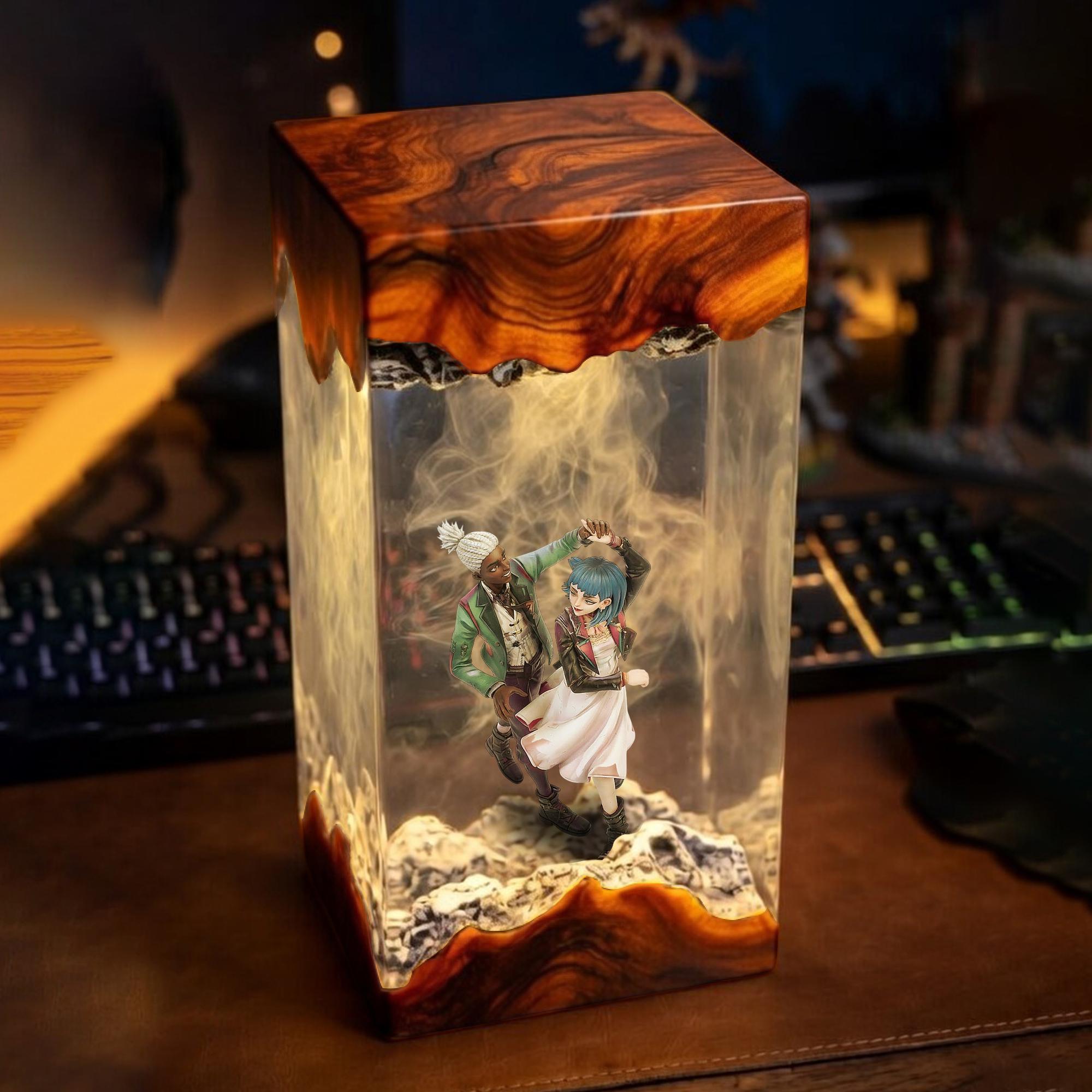 Ekko Jinx Resin Lamp Arcane Diorama Night Light League Of Legends Epoxy Lamp Gaming Decor Gamer Gift Handmade Collectible Art-9