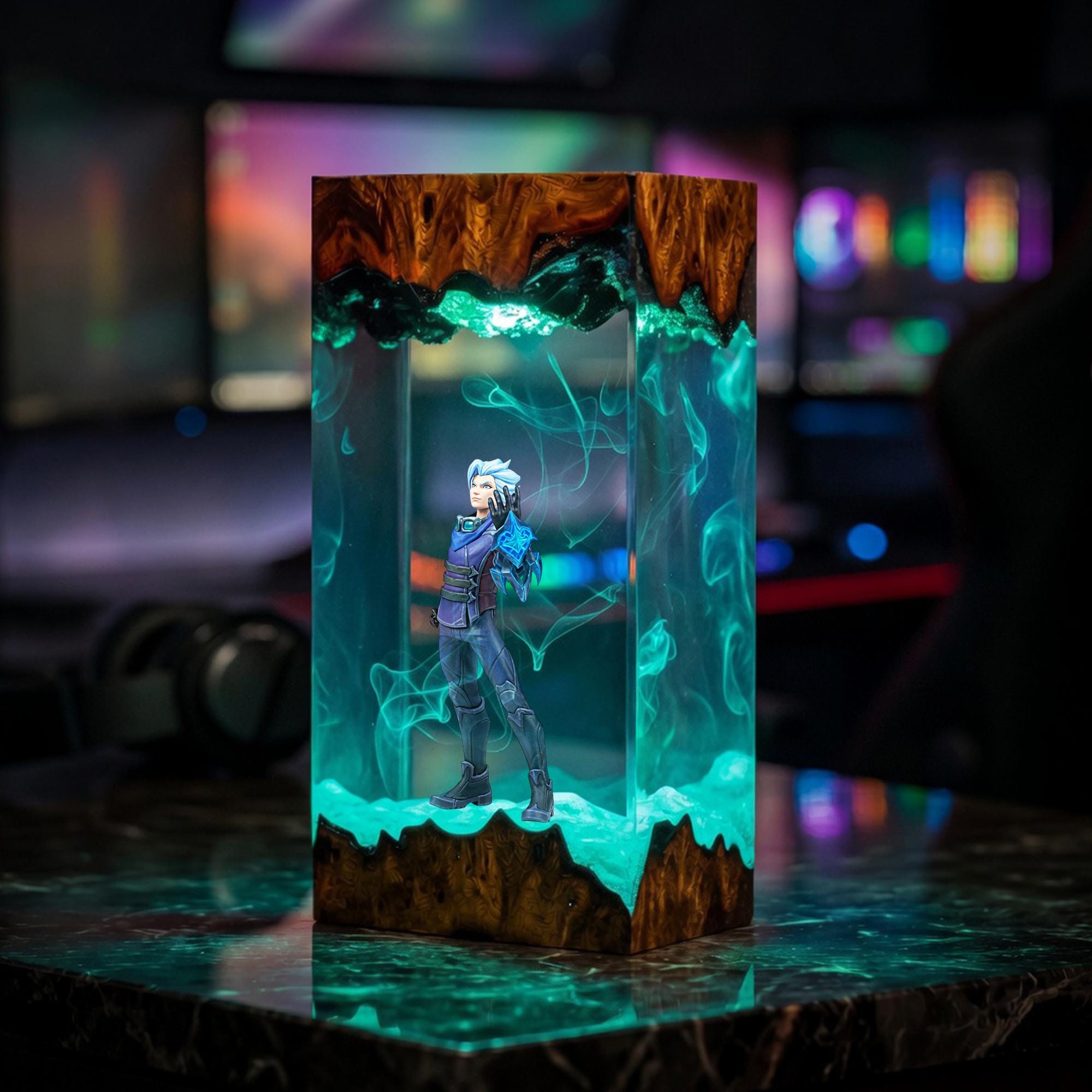 Ezreal Resin Lamp League Of Legends Diorama Light Lol Epoxy Lamp Gaming Room Decor Gamer Gift Handmade Unique Collectible Art-7