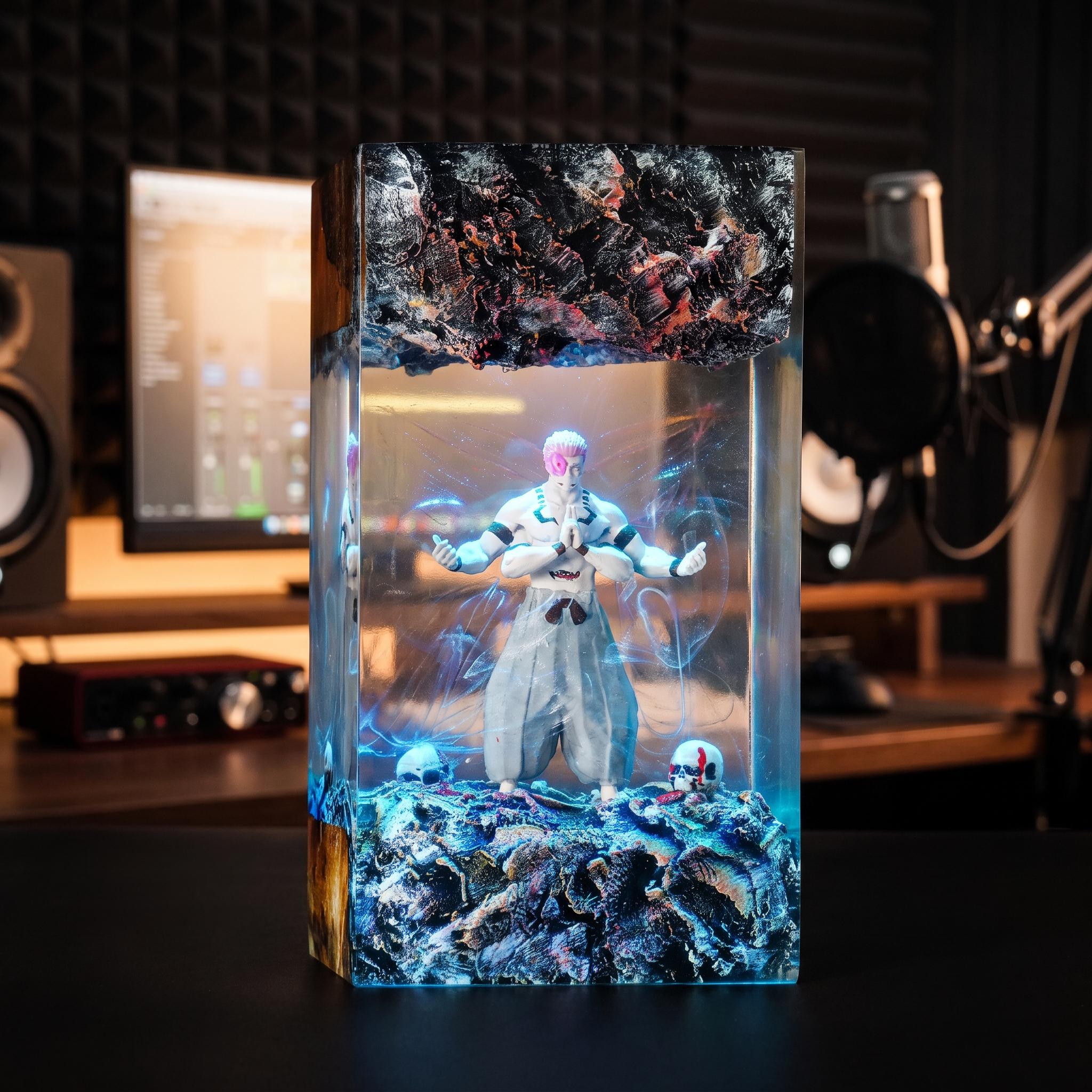 Fantasy Elf Resin Lamp Anime Inspired Epoxy Night Light Table Lamp Room Decor Gift For Her Personalized Anime Gift-8