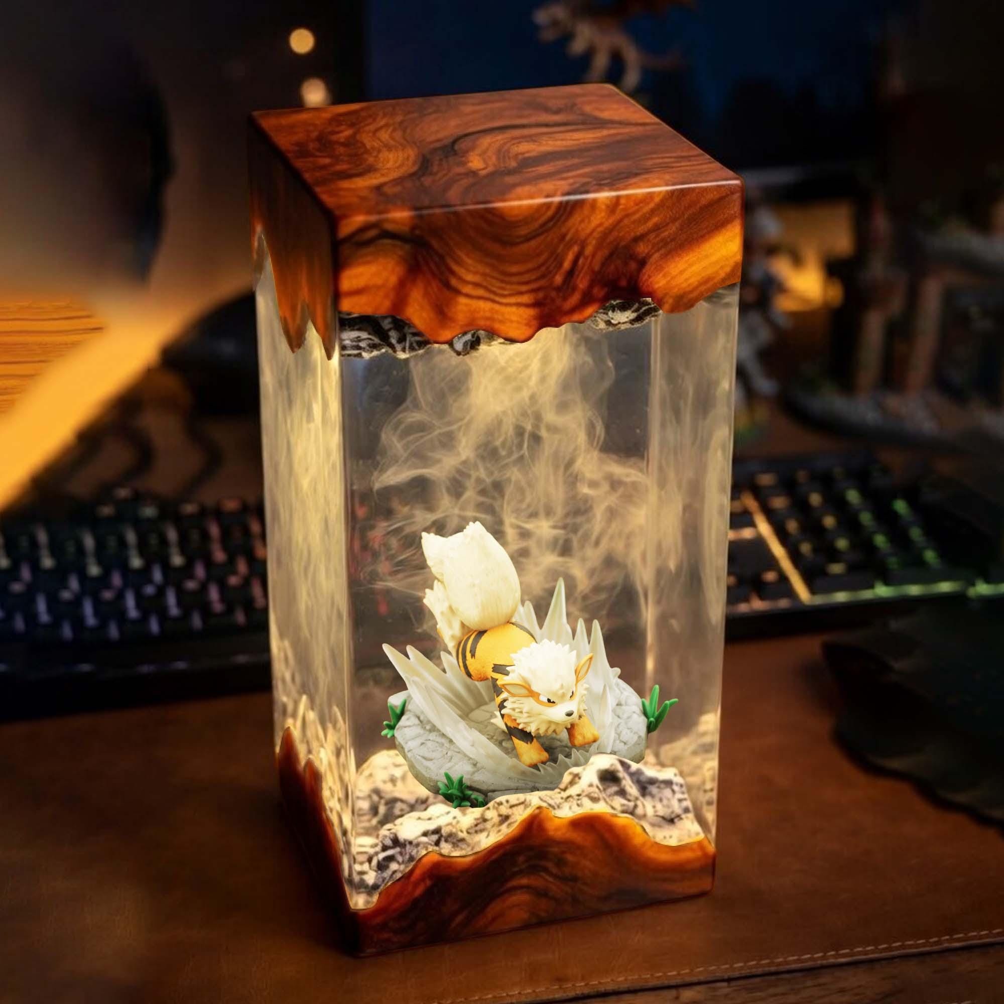 Growlithe Resin Lamp Pokemon Gift Pokemon Starter Lamp Epoxy Night Light Custom Epoxy Diorama Desk Lamp Table Lamp-4
