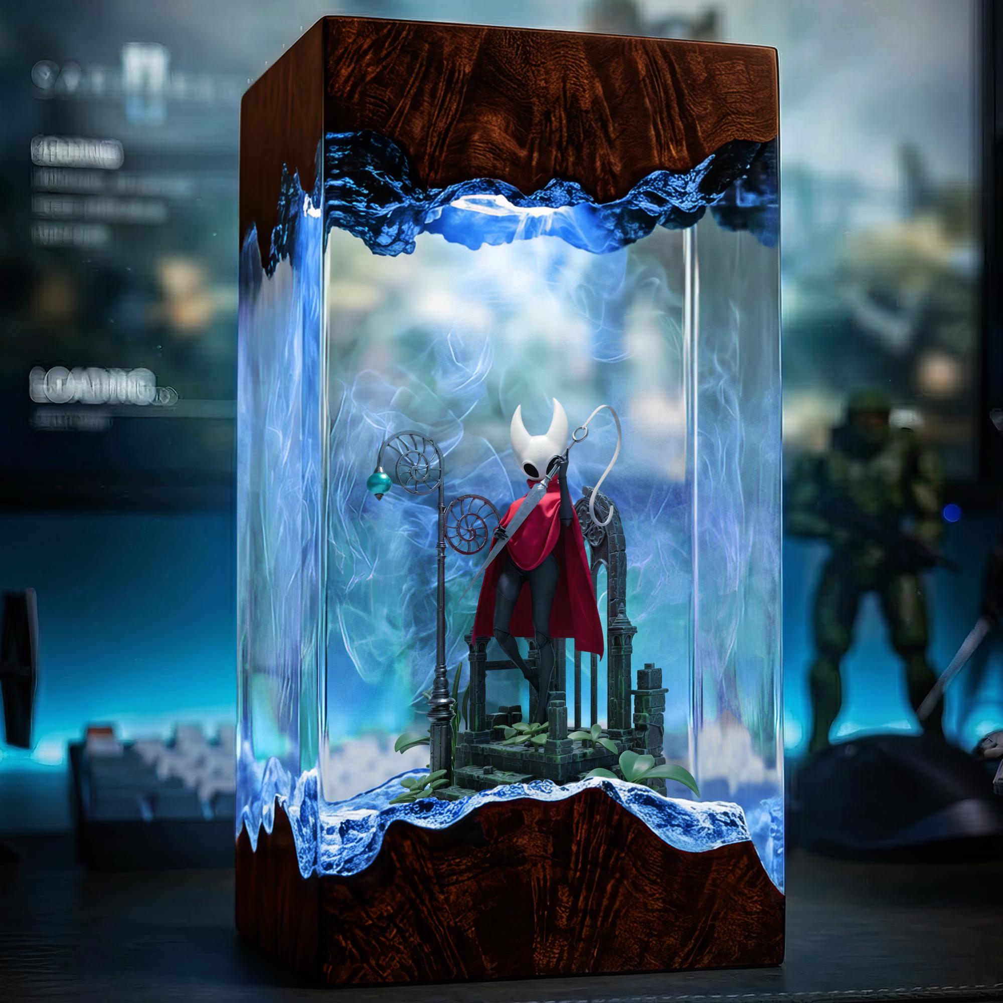 Hollow Knight Resin Lamp Handmade Epoxy Diorama Soul Battle Night Light Gamer Desk Decor Gift For Hollow Knight Fans-1