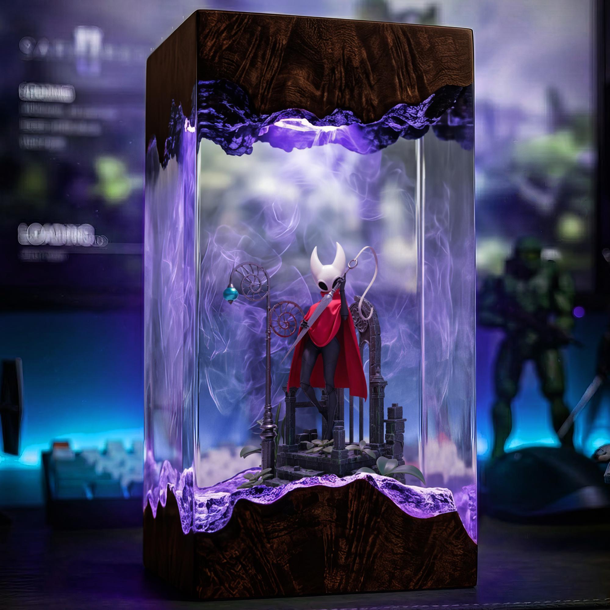 Hollow Knight Resin Lamp Handmade Epoxy Diorama Soul Battle Night Light Gamer Desk Decor Gift For Hollow Knight Fans-2