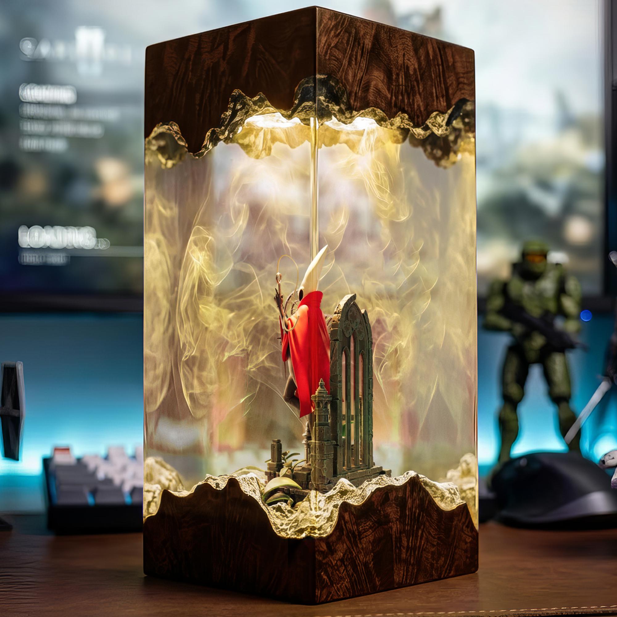 Hollow Knight Resin Lamp Handmade Epoxy Diorama Soul Battle Night Light Gamer Desk Decor Gift For Hollow Knight Fans-3