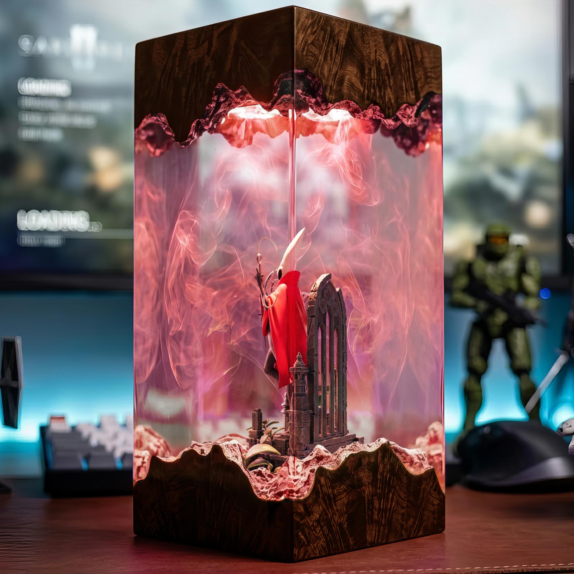 Hollow Knight Resin Lamp Handmade Epoxy Diorama Soul Battle Night Light Gamer Desk Decor Gift For Hollow Knight Fans-4