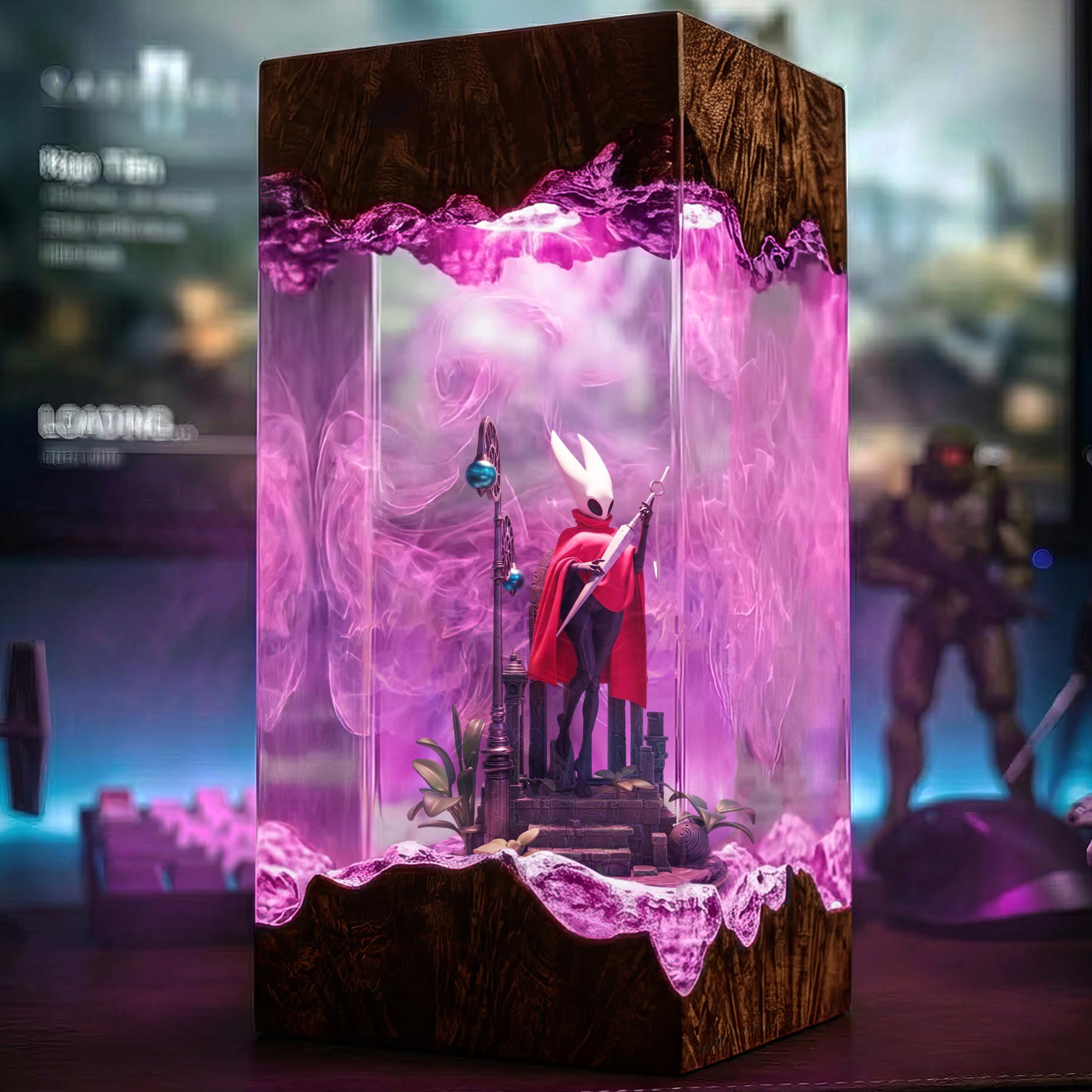 Hollow Knight Resin Lamp Handmade Epoxy Diorama Soul Battle Night Light Gamer Desk Decor Gift For Hollow Knight Fans-5