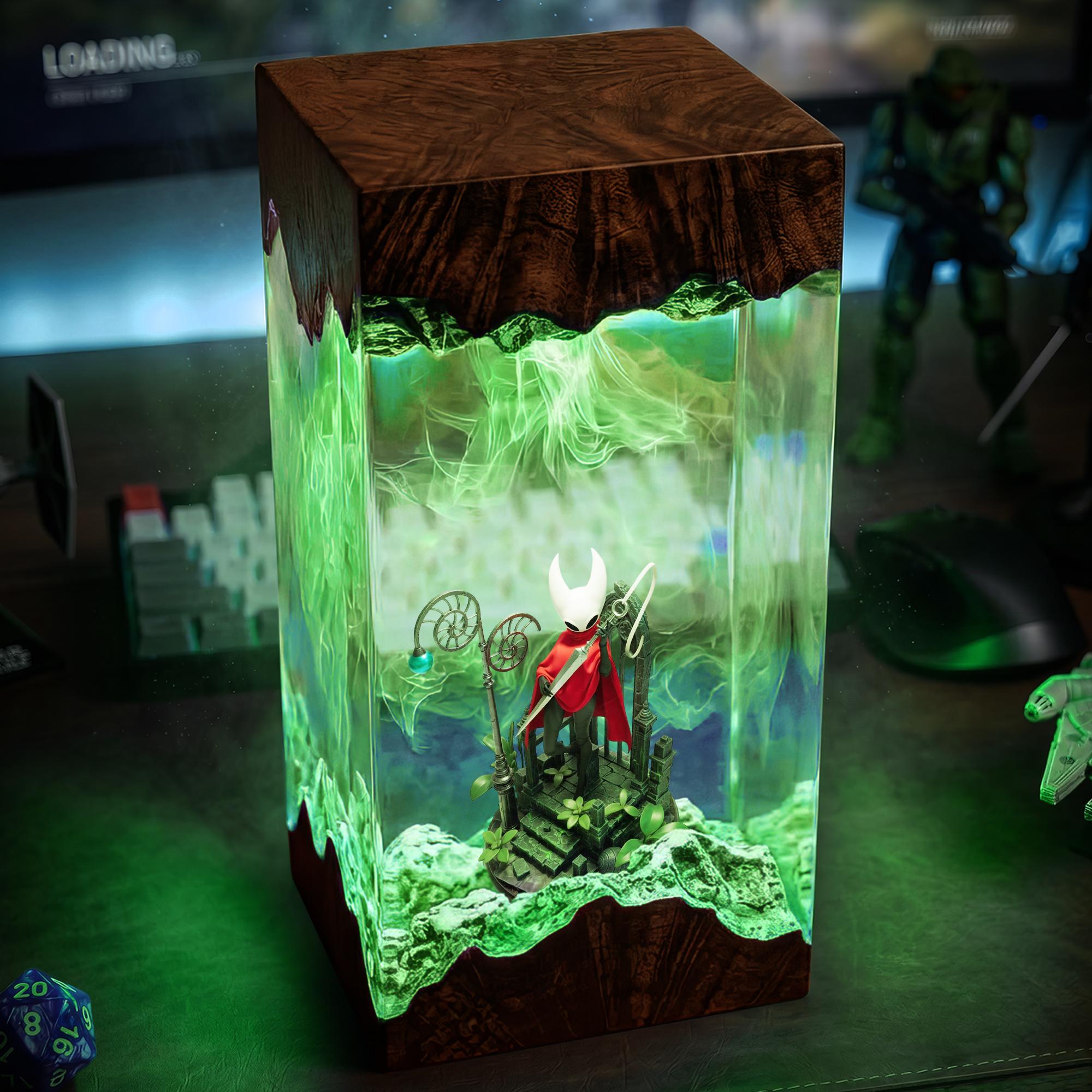 Hollow Knight Resin Lamp Handmade Epoxy Diorama Soul Battle Night Light Gamer Desk Decor Gift For Hollow Knight Fans-7