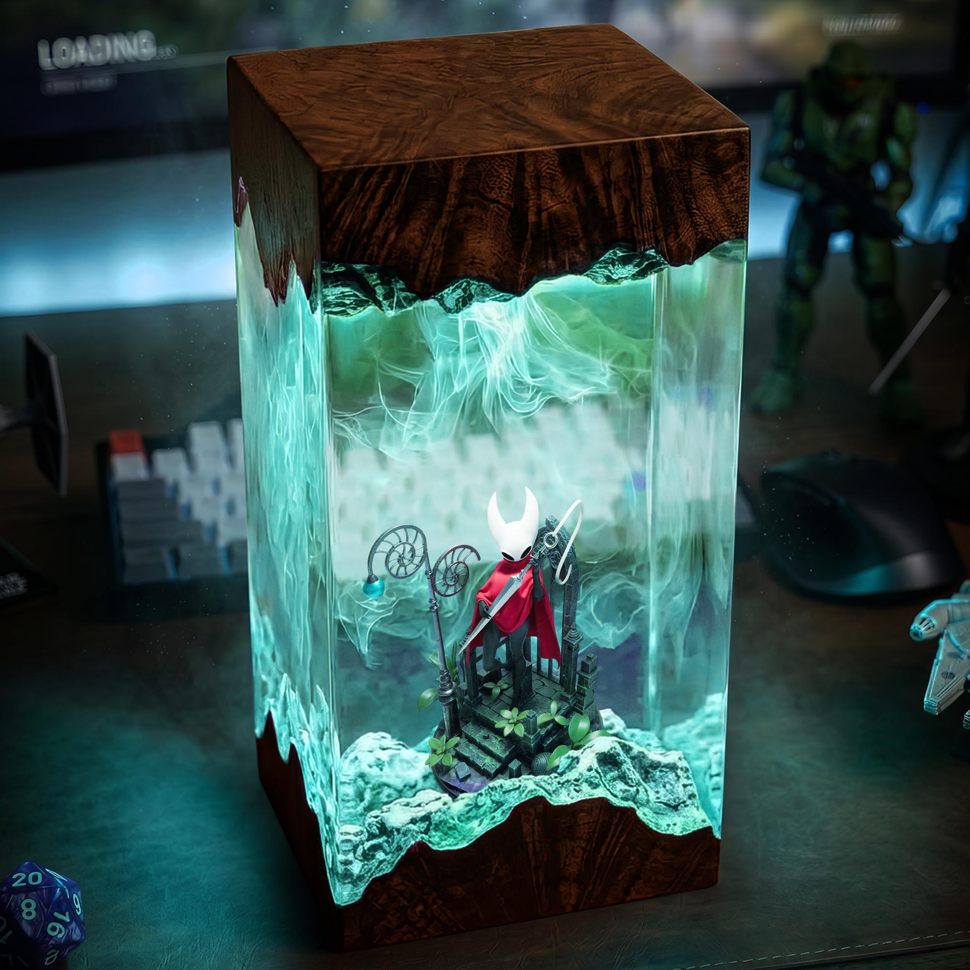 Hollow Knight Resin Lamp Handmade Epoxy Diorama Soul Battle Night Light Gamer Desk Decor Gift For Hollow Knight Fans-8