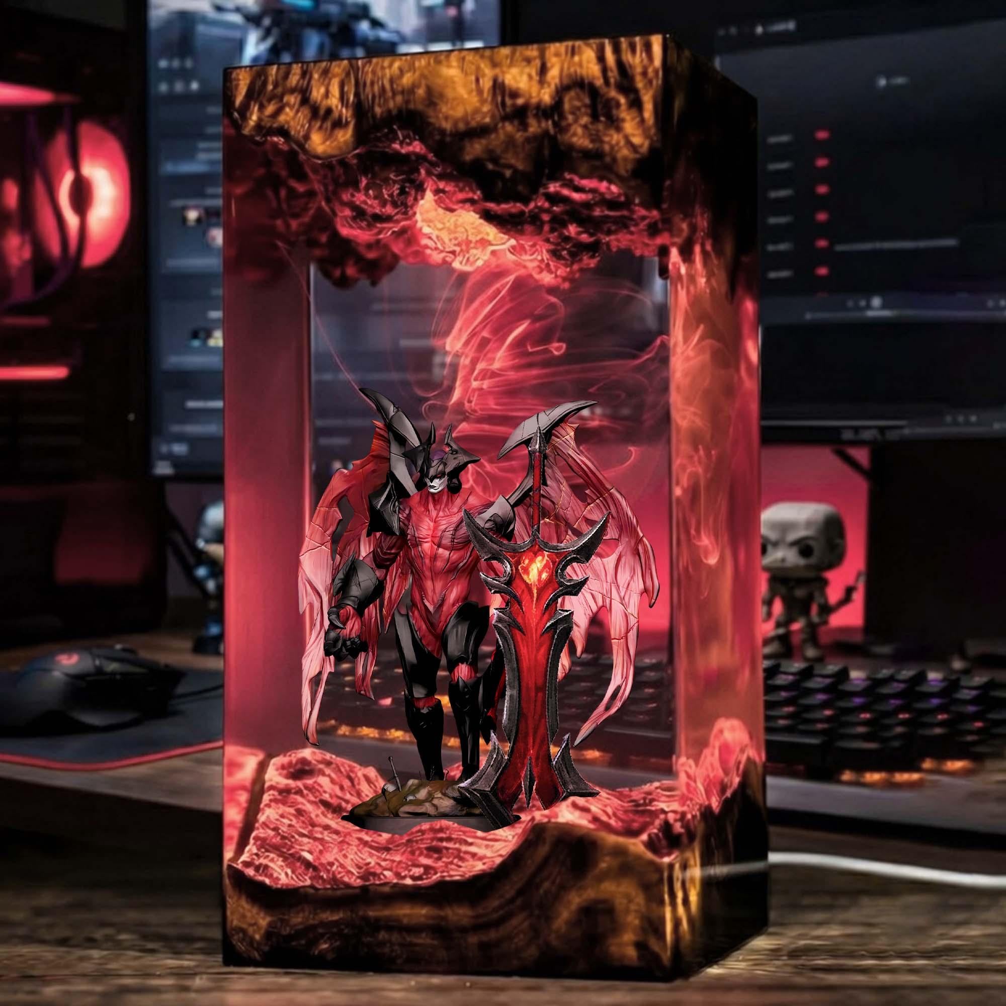 Lol Darkin Resin Lamp Moba Game Led Night Light Led Crystal Diorama Lol Desk Lamp Home Decor For Lol Fans Gift For Lol Gamer-1