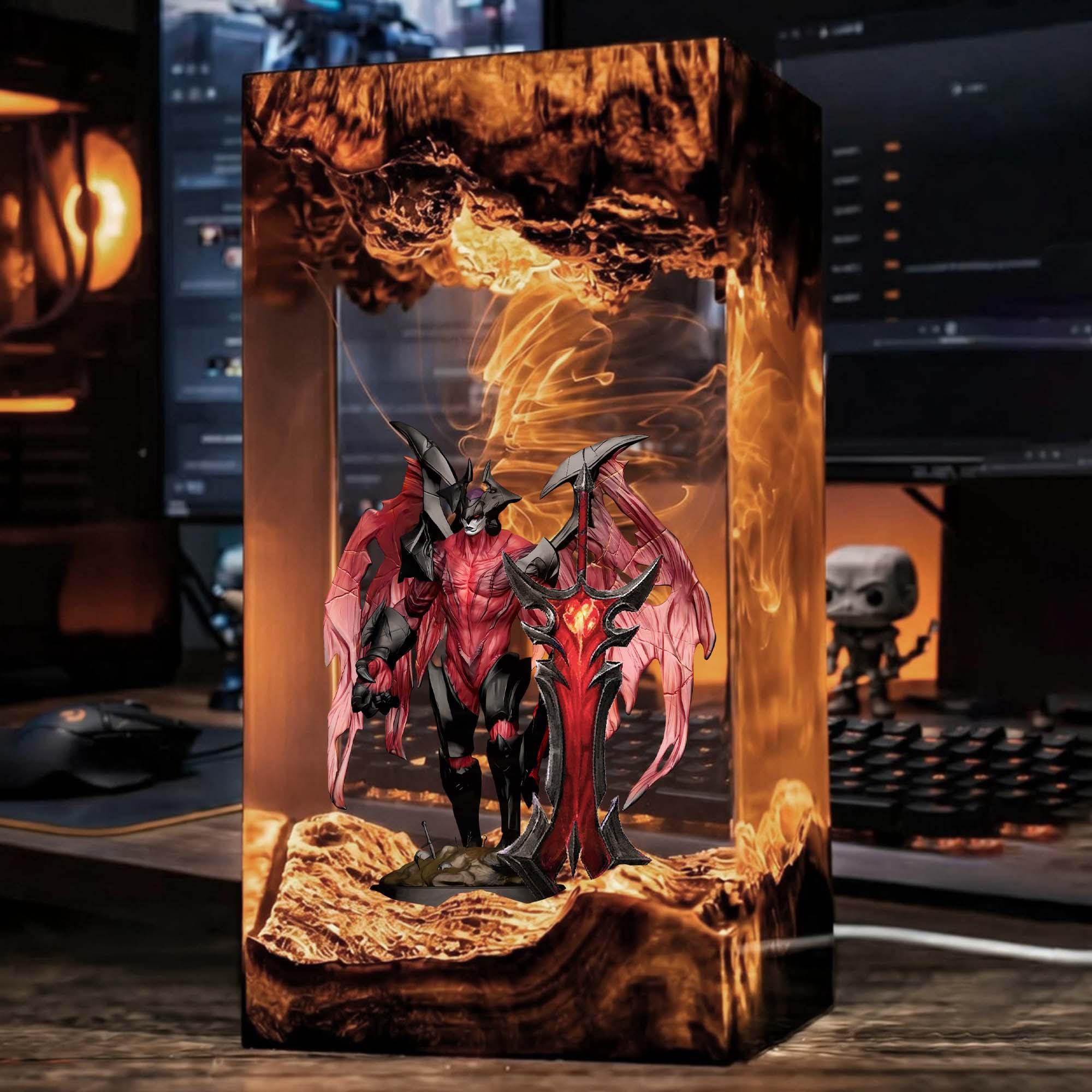 Lol Darkin Resin Lamp Moba Game Led Night Light Led Crystal Diorama Lol Desk Lamp Home Decor For Lol Fans Gift For Lol Gamer-4