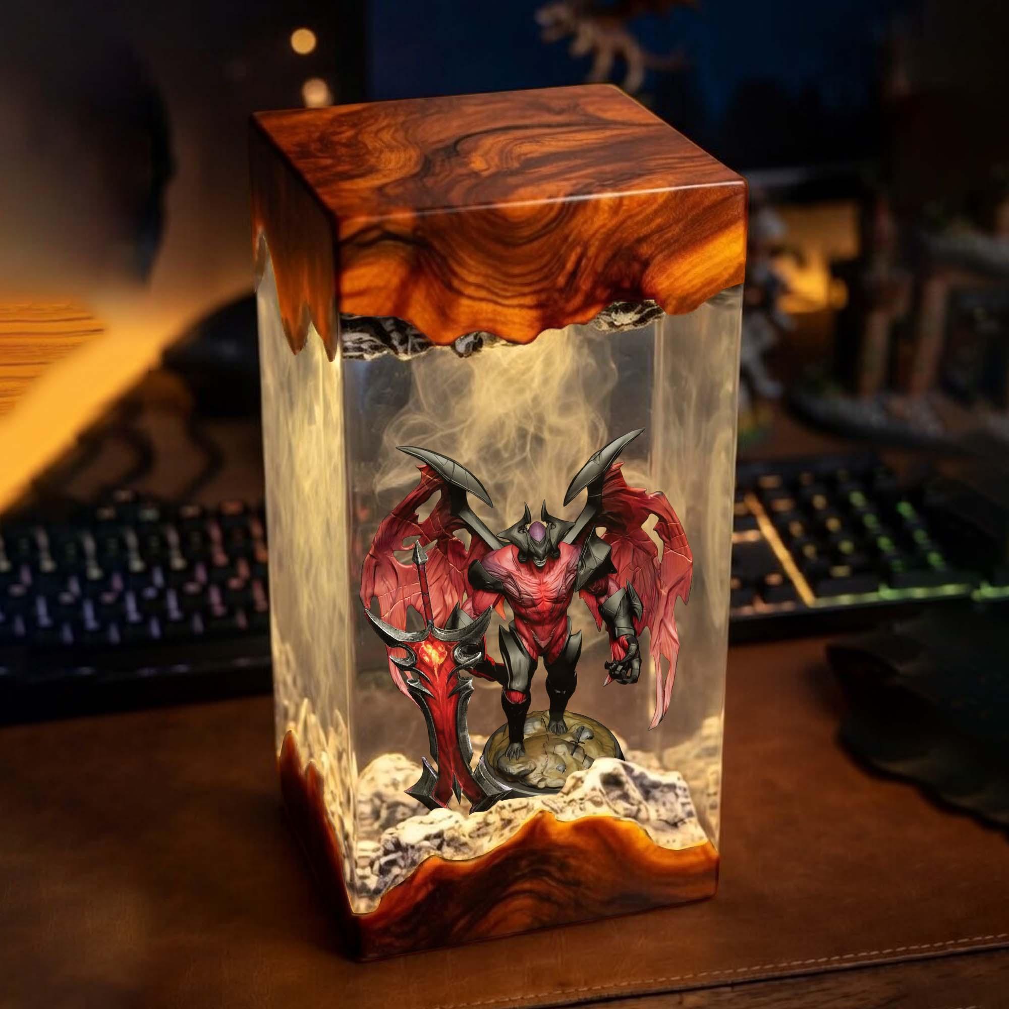 Lol Darkin Resin Lamp Moba Game Led Night Light Led Crystal Diorama Lol Desk Lamp Home Decor For Lol Fans Gift For Lol Gamer-6