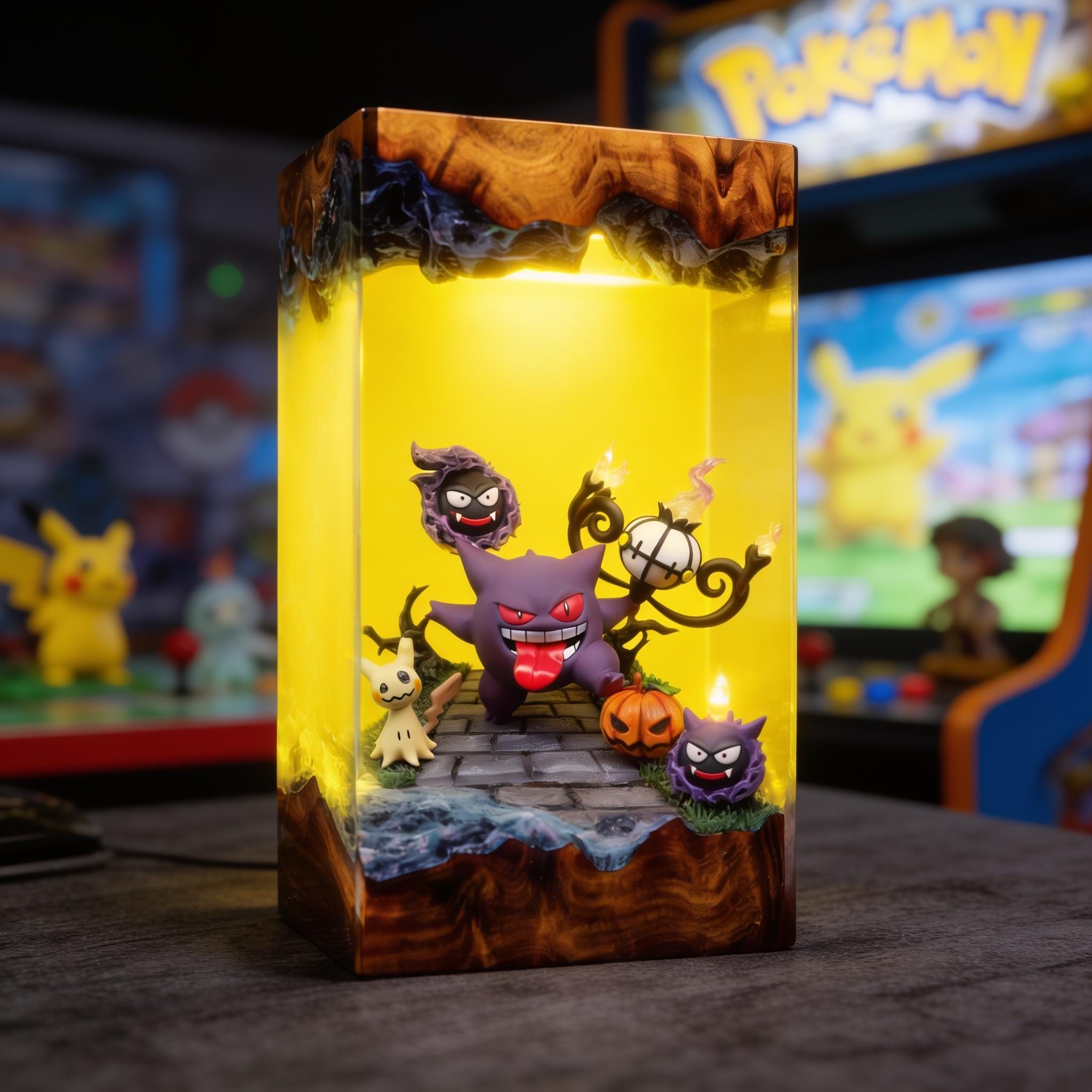 Pokemon Epoxy Lamp Gengar Evolution Resin Lamp Pokemon Gifts Resin Night Light Custom Anime Lamp Gift Fan Pokemon Birthday Gift-2