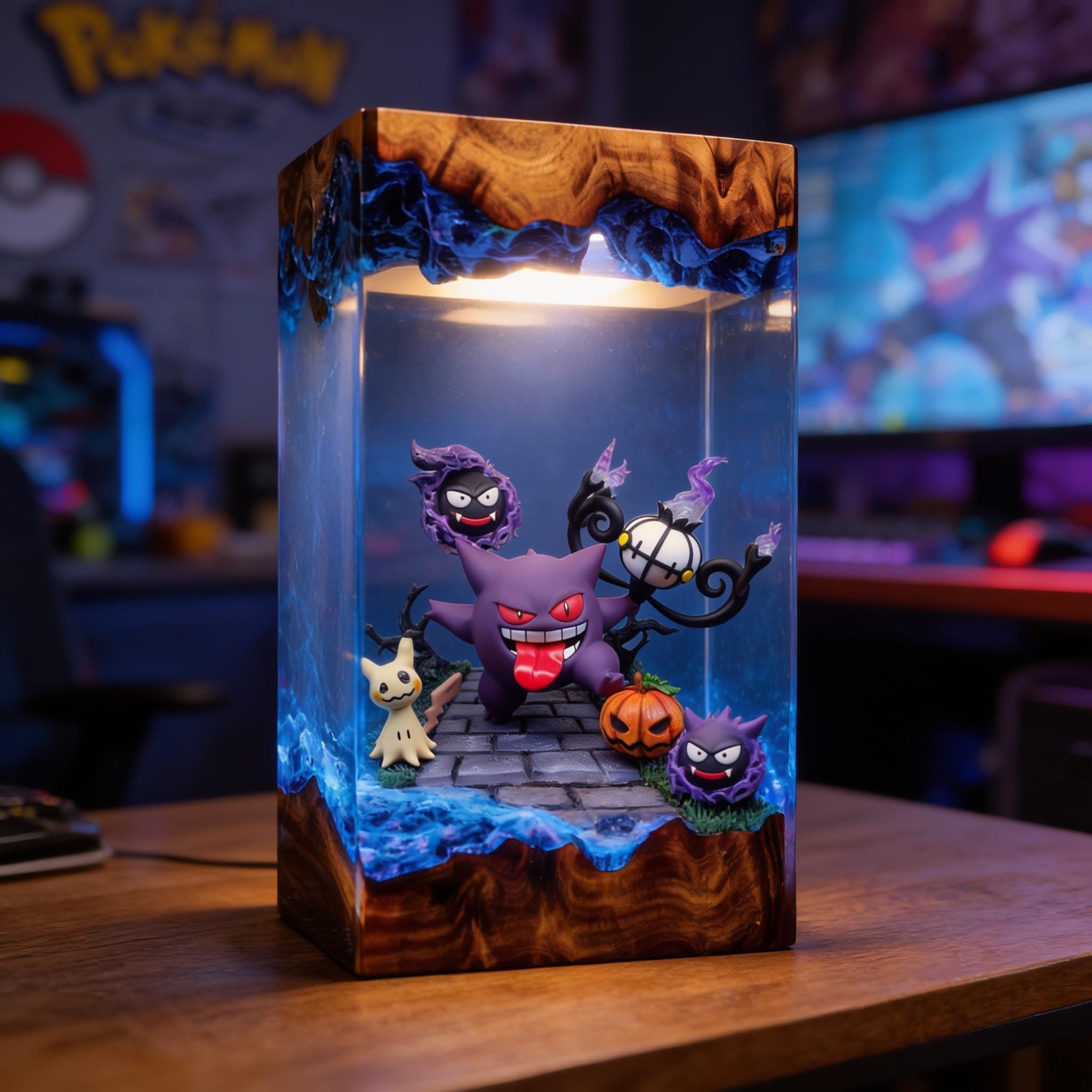 Pokemon Epoxy Lamp Gengar Evolution Resin Lamp Pokemon Gifts Resin Night Light Custom Anime Lamp Gift Fan Pokemon Birthday Gift-4