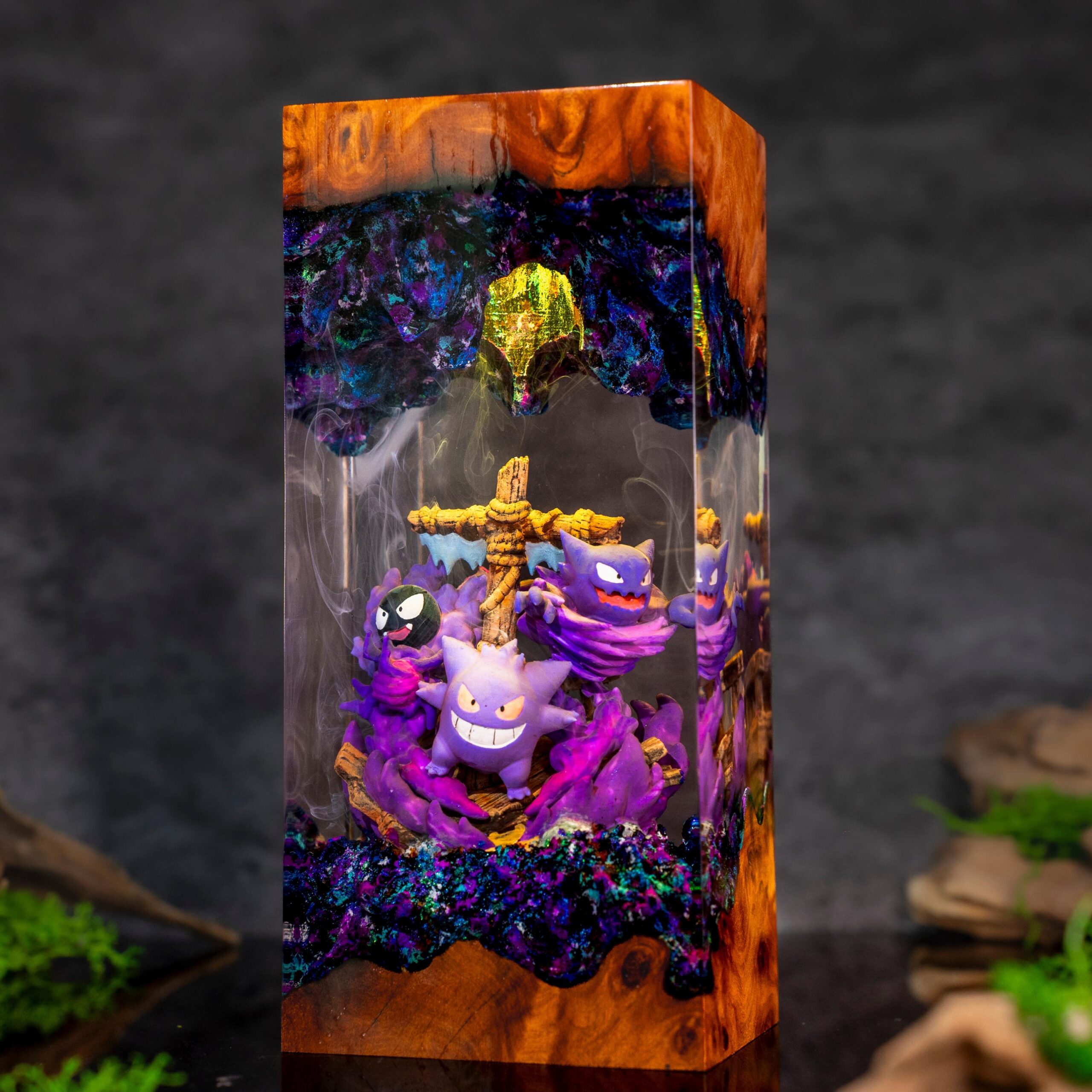 Pokemon Gengar Resin Lamp Unique Epoxy Night Light P0kemon Resin Lamp Gift For Him Gengar Figure Father's Day Gift Ideas Gift For Dad-7