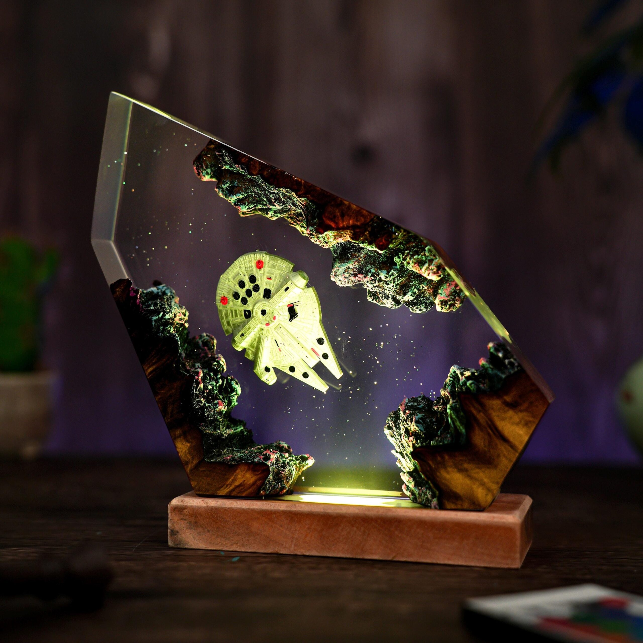 Space Galaxy Resin Lamp Wood Epoxy Night Light Epoxy Night Lamp For Spacecraft Interstellar Resin Lamp Hallowen Gift-3
