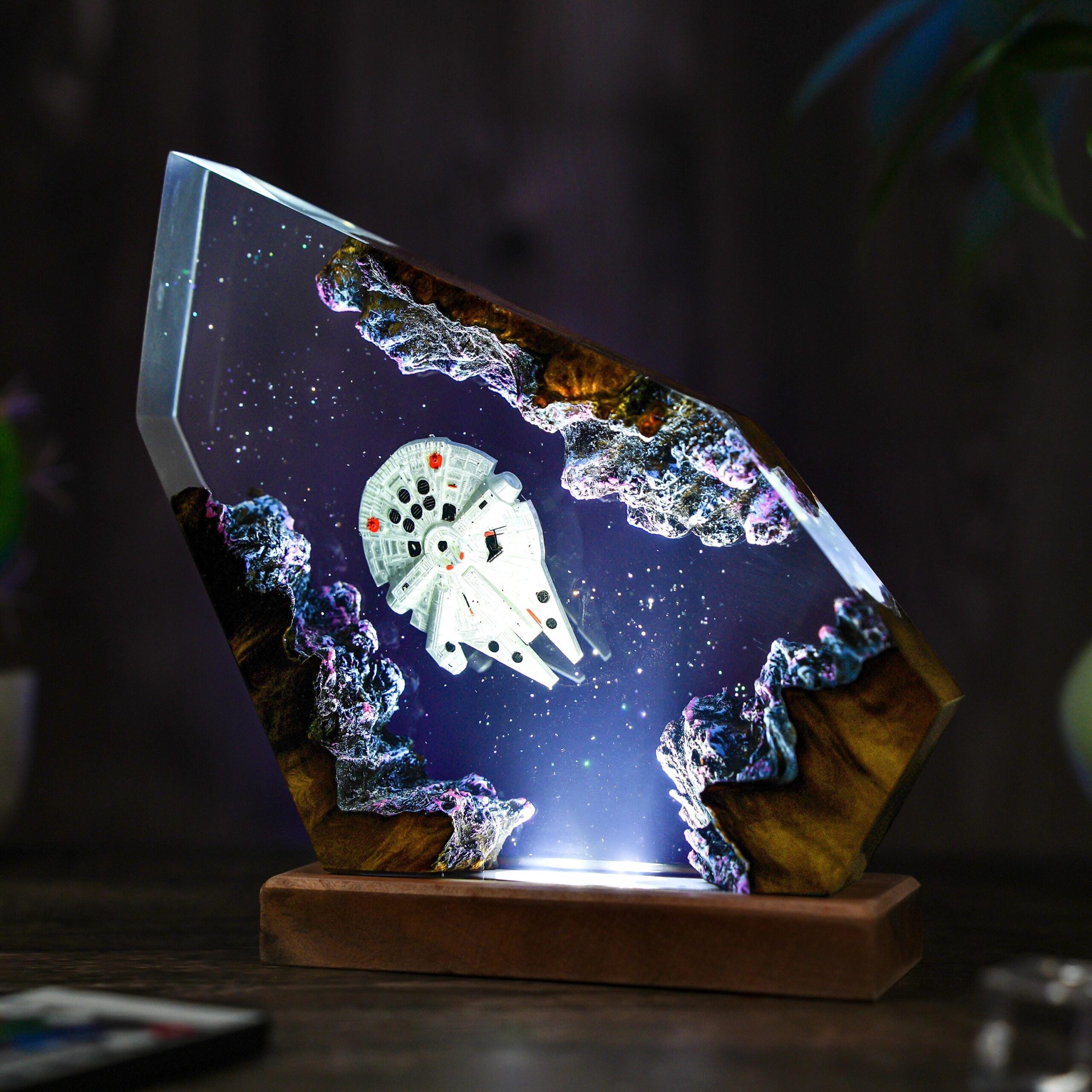 Space Galaxy Resin Lamp Wood Epoxy Night Light Epoxy Night Lamp For Spacecraft Interstellar Resin Lamp Hallowen Gift-4