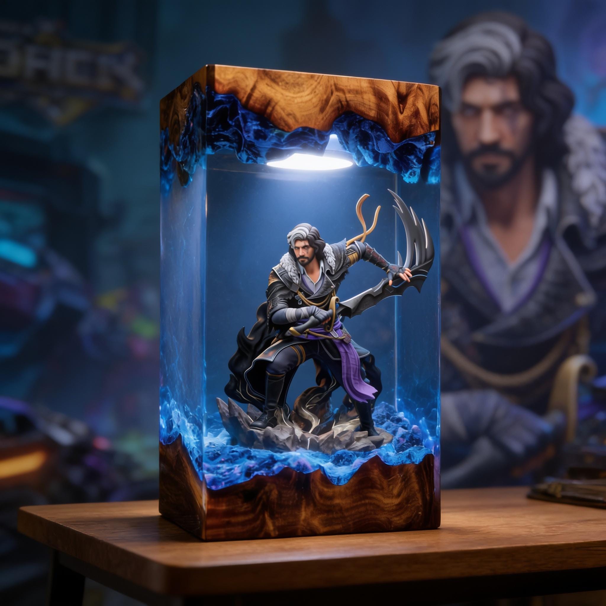 Verxo Expedition Night Lamp Clair Shadow Resin Wood Lamp Halloween Gift Xmas Gift For Gamer Unique Ambient Light Gamer Gifts-2