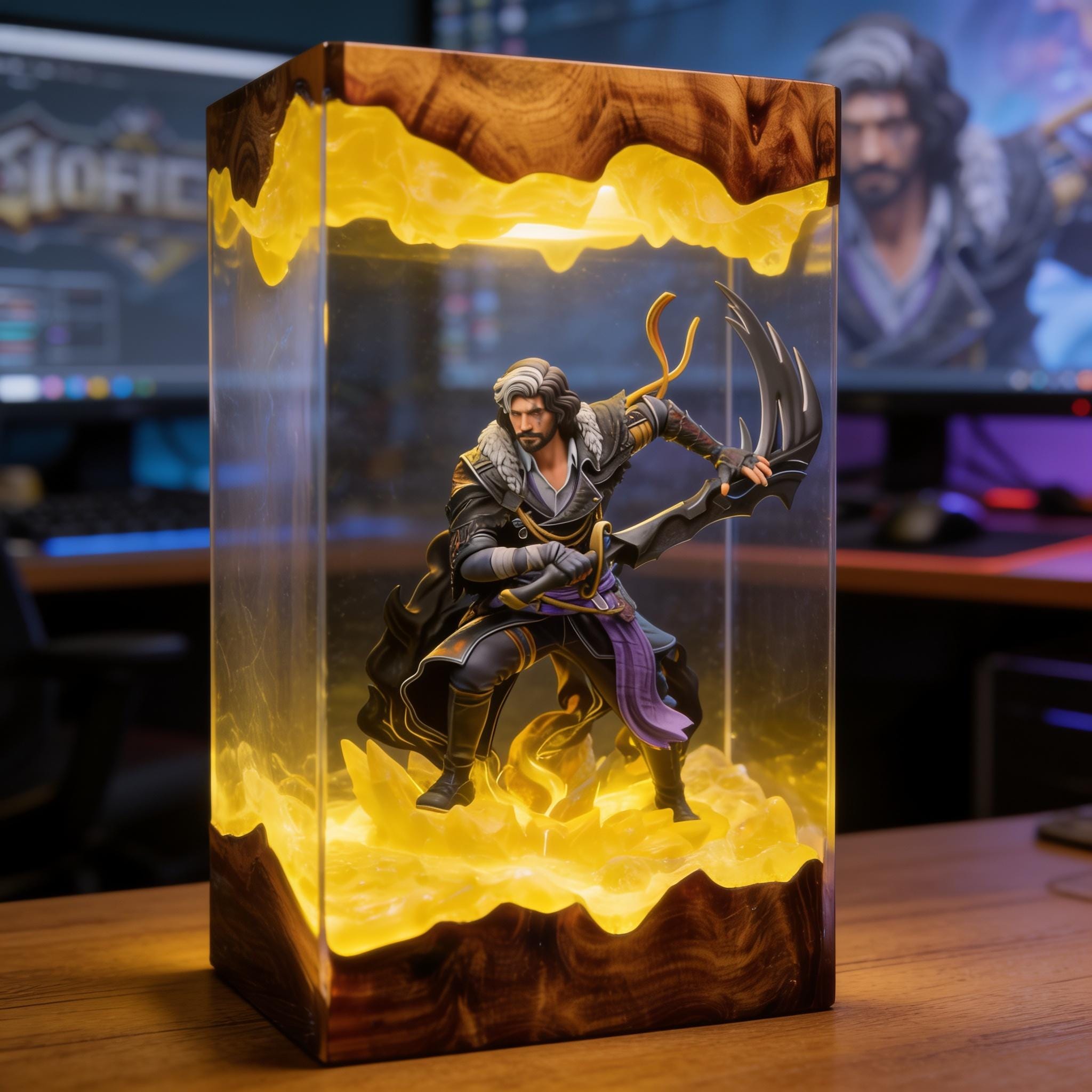 Verxo Expedition Night Lamp Clair Shadow Resin Wood Lamp Halloween Gift Xmas Gift For Gamer Unique Ambient Light Gamer Gifts-5