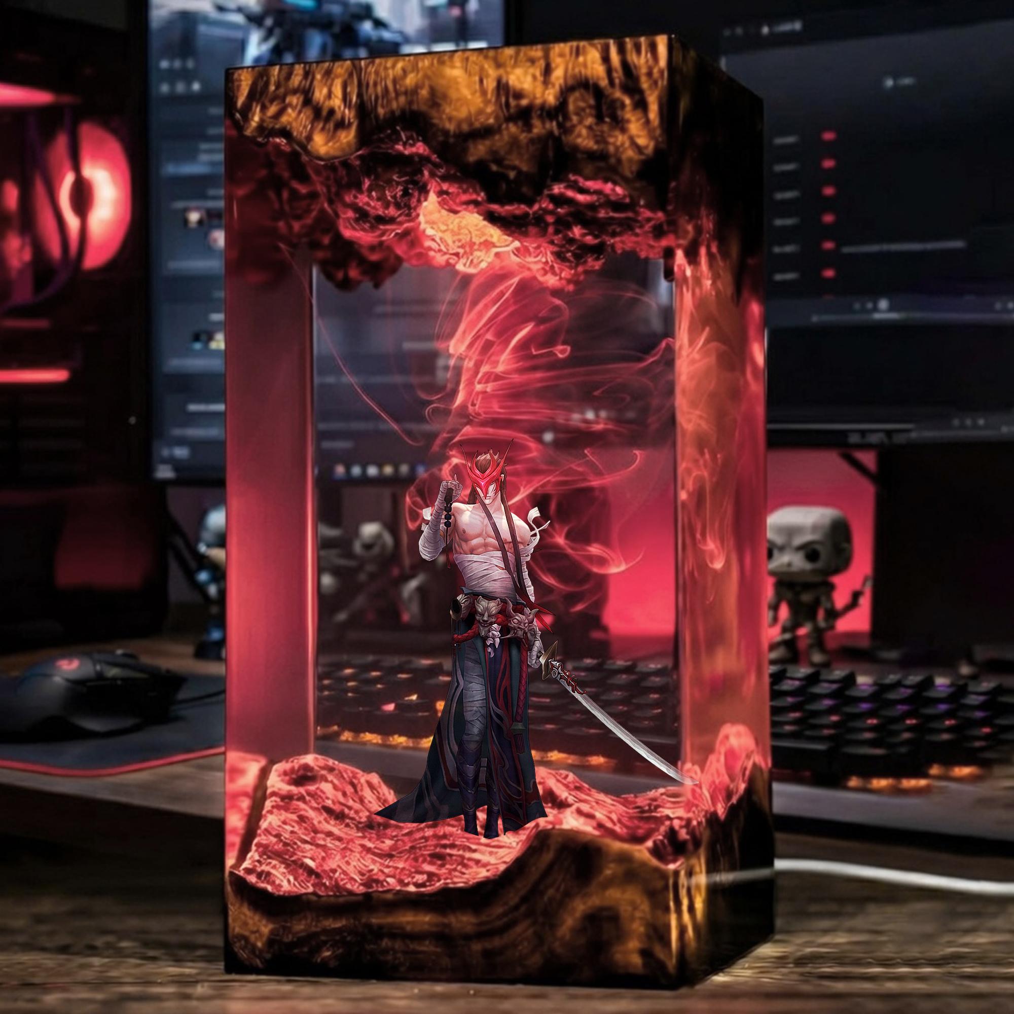 Yone Resin Lamp League Of Legends Epoxy Led Night Light Game Lol Desk Decor Lol Gaming Room Lamp Gamer Gift Desk Lamp-2
