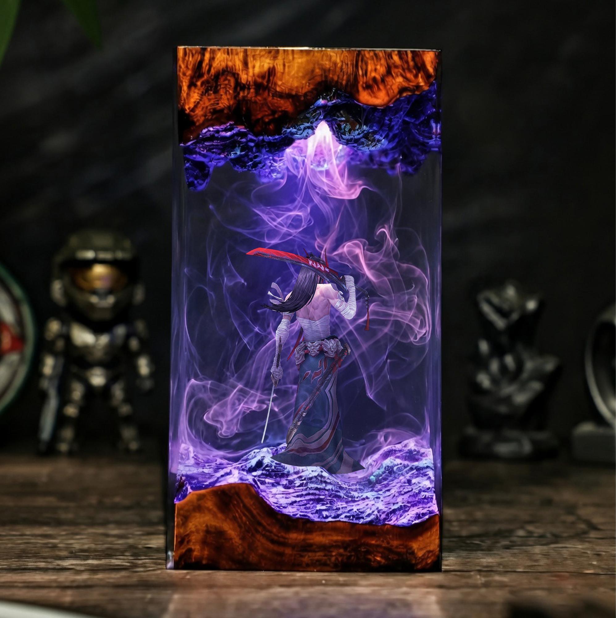Yone Resin Lamp League Of Legends Epoxy Led Night Light Game Lol Desk Decor Lol Gaming Room Lamp Gamer Gift Desk Lamp-4