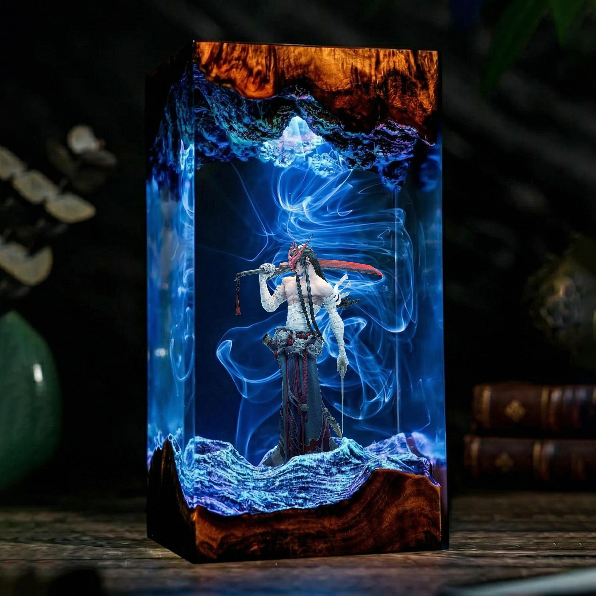 Yone Resin Lamp League Of Legends Epoxy Led Night Light Game Lol Desk Decor Lol Gaming Room Lamp Gamer Gift Desk Lamp-5